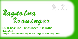 magdolna kroninger business card